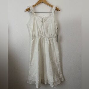 Tart Collections Ivory Midi Dress with Lace Accents